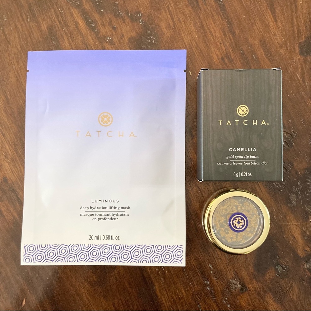 NWT Tatcha Luminous Mask and Camellia Lip Balm Set Bundle